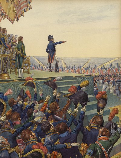 Die Armee von Napoleon Bonaparte schwört ihm die Treue von Jacques Marie Gaston Onfray de Breville (Job)