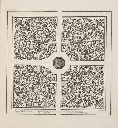 Entwurf für Parterre, aus Theatre des Plans et Jardinages, veröffentlicht 1652 von Jacques Mollet