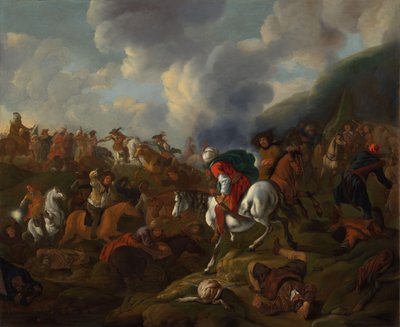 Ein Kavalleriegefecht zwischen türkischen Truppen und den Truppen des österreichischen Kaisers von Jacques Muller