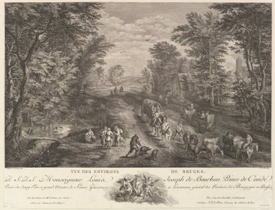 Blick auf die Umgebung von Brügge von Jacques Philippe Le Bas