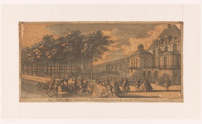 Ansicht einer Allee bei der Cour de la Fontaine des Schlosses Fontainebleau von Jacques Rigaud