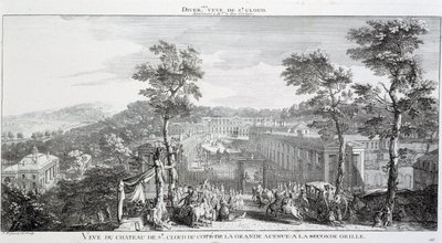Ansicht des Schlosses im Park von St. Cloud, von der Seite der großen Allee. von Jacques Rigaud