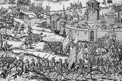 Eroberung von Montbrison durch Francois de Beaumont, Baron von Adrets von Jacques Tortorel