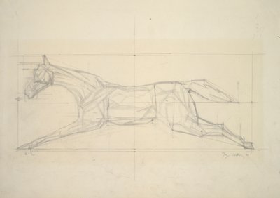 Jockey-Serie, Nr. 2 (Pferd von der Seite gesehen) von Jacques Villon