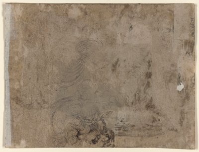 Ein Jugendlicher an einem Tisch (recto); Kopf eines Kindes mit lockigem Haar (verso) von Jacques de Gheyn II