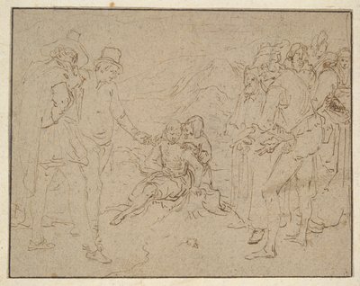 Hiob auf einem Misthaufen, geprüft von seinen Freunden von Jacques de Gheyn II