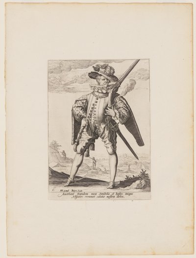 Musketier, aus Offiziere und Soldaten der Leibgarde von Kaiser Rudolf II. von Jacques de Gheyn II