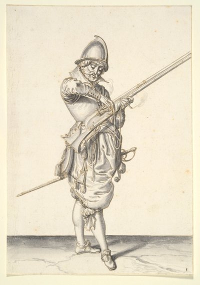 Soldat bereitet sich vor, eine Kaliver zu feuern von Jacques de Gheyn II