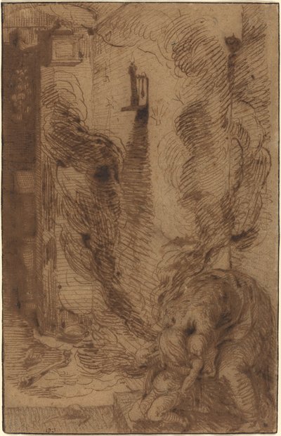 Hexenszene mit einem Vampir [recto] von Jacques de Gheyn II
