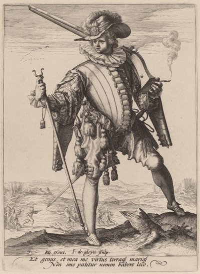 Soldat mit Arkebuse von Jacques de Gheyn II after Hendrik Goltzius