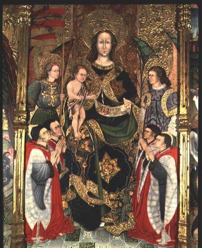 Madonna mit Kind, zentrales Panel des Paeria-Altars, der dem Heiligen Michael gewidmet ist von Jaime Ferrer II