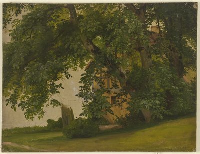 Haus hinter Bäumen von Jakob Becker