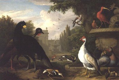 Exotische Vögel in einem Ziergarten von Jakob Bogdani or Bogdany