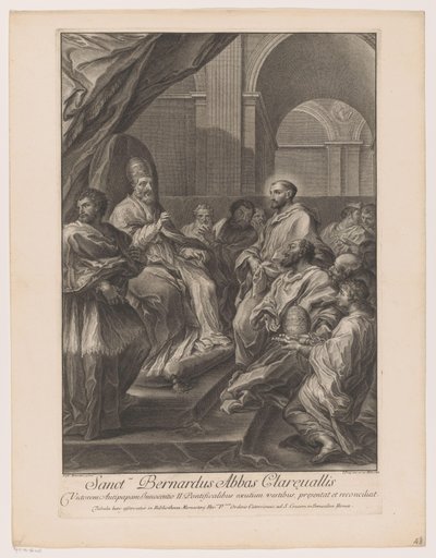 Heiliger Bernhard von Clairvaux vor Papst Innozenz II von Jakob Frey (I)