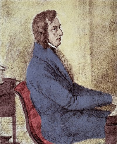Porträt von Frederic Chopin (1810-1849), polnischer Komponist von Jakob Goetzenberger