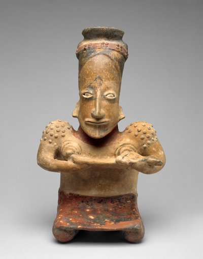 Kniende Frau, die ein Baby stillt, Proto-Klassik, 100 v. Chr.-300 n. Chr. von Jalisco