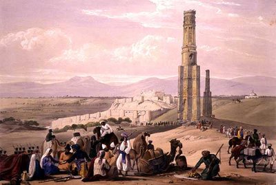 Die Festung und Zitadelle von Ghunzee und die zwei Minarette, aus 