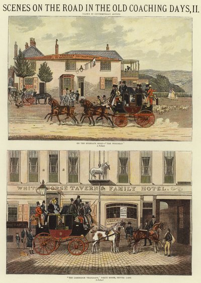 Szenen auf der Straße in den alten Kutschertagen, II von James (after) Pollard