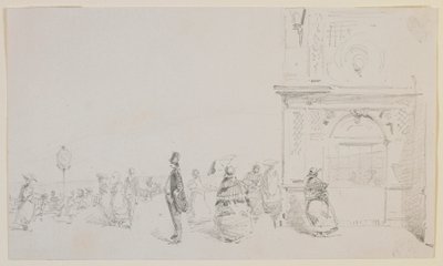 Eine Gruppe von Figuren auf einer Esplanade, 1857 von James Abbott McNeill Whistler