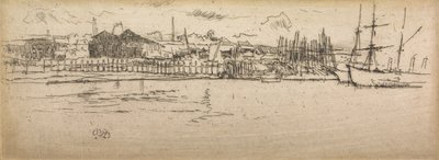 Trockendock, Southampton, aus einer Serie von zwölf Radierungen mit dem Titel Die Marineparade, 1887 von James Abbott McNeill Whistler