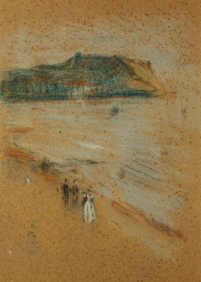 Figuren an einem Strand in der Nähe von Klippen, ca. 1870-74 von James Abbott McNeill Whistler