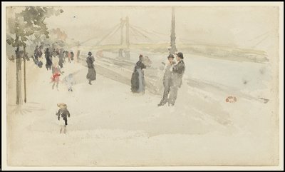 Rosa und Silber - Chelsea, die Uferpromenade von James Abbott McNeill Whistler