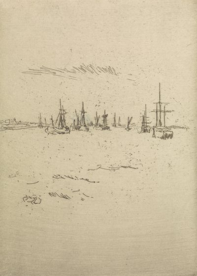 Rückkehr nach Tilbury, aus einer Serie von zwölf Radierungen mit dem Titel Die Marineparade, 1887 von James Abbott McNeill Whistler