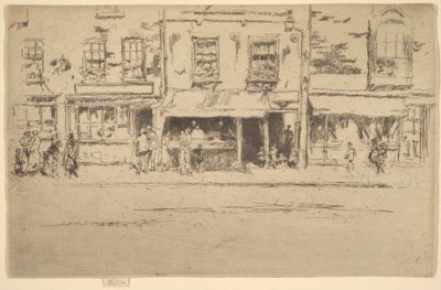 Der Fischladen, belebter Chelsea-Fischladen, Chelsea, 1886-87 von James Abbott McNeill Whistler