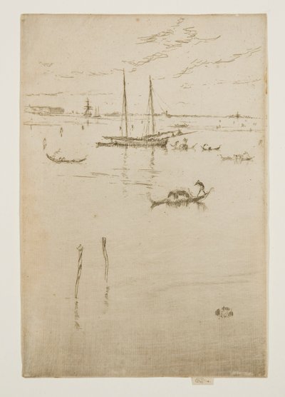 Die kleine Lagune, aus den Zwölf Radierungen, auch bekannt als das Erste Venedig-Set von James Abbott McNeill Whistler