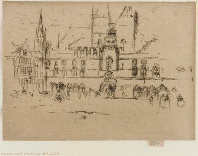 Der Markt, Brügge, 1887 von James Abbott McNeill Whistler