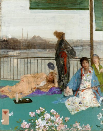 Variationen in Fleischfarbe und Grün: Der Balkon, um 1870 von James Abbott McNeill Whistler