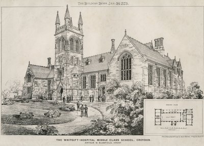 Das Whitgift Hospital Middle Class School, Croydon, 1873 von James Akerman