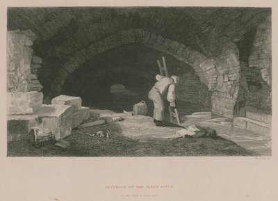 Innenansicht des Fleet Ditch hinter der Field Lane von James Archer