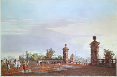 Tank Square von Westen, graviert von Robert Havell, veröffentlicht 1824 von James Baillie after Fraser