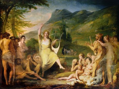 Orpheus, erster in der Serie Der Fortschritt der menschlichen Kultur und des Wissens, ca. 1777-84 von James Barry