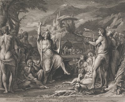 Orpheus unterrichtet...in Theologie (Entwürfe für die Wände des großen Raums der Gesellschaft zur Förderung der Künste) von James Barry