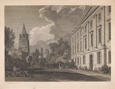 Ansicht der Kathedrale von Christ Church und Teil des Corpus Christi College von James Basire