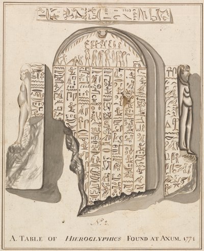 Nr. 2. Eine Tafel der Hieroglyphen, gefunden in Axum von James Bruce