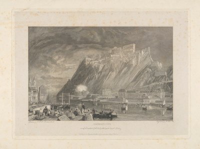 Ehenbreitstein, während des Abrisses der Festung im Jahr 1817 vom Kai in Koblenz von James C. Allen