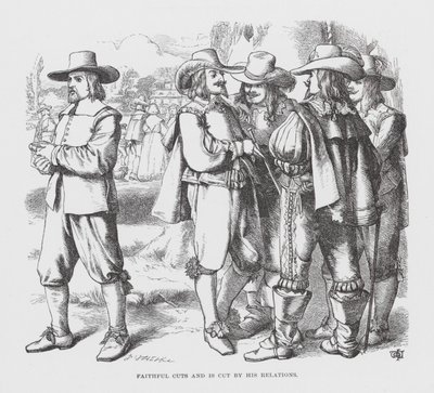 Faithful schneidet und wird von seinen Verwandten geschnitten (Gravur) von James Dawson Watson