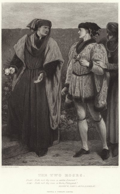 Die zwei Rosen, Heinrich VI, Teil I, Akt II, Szene IV von James Dawson Watson