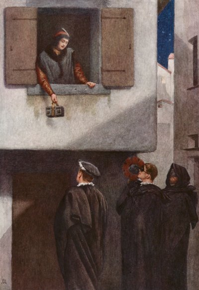 Shakespeares Der Kaufmann von Venedig: Jessica, Lorenzo, Gratiano und Salarino von James Dromgole Linton