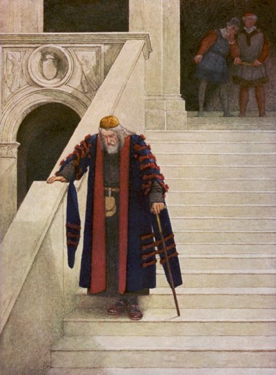 Shakespeares Der Kaufmann von Venedig: Shylock verlässt den Dogenpalast von James Dromgole Linton