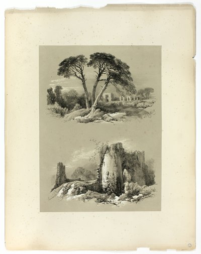 Frejus und Pennard Castle, aus Picturesque Selections von James Duffield Harding