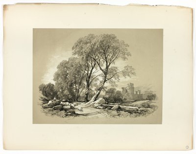 Leicester Castle, aus Picturesque Selections von James Duffield Harding