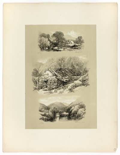 Pandy-Mühle, Church Pool und ein weiteres Thema, aus Picturesque Selections von James Duffield Harding