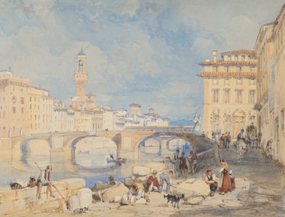 Ponte Santa Trinità, Florenz, vor 1832 von James Duffield Harding