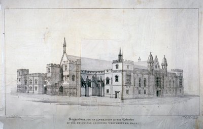 Vorschläge für Änderungen an den Gebäuden neben der Westminster Hall, London, ca. 1825 von James Duffield Harding