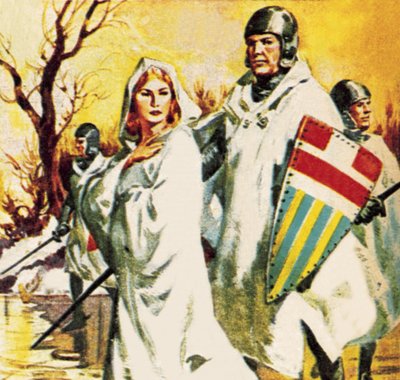 Matilda flieht im Schnee in Weiß gekleidet von James Edwin McConnell