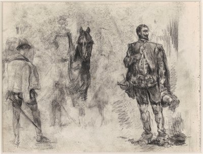 Spanier von hinten gesehen, Reiter und Spanier mit erhobenem Finger von James Ensor